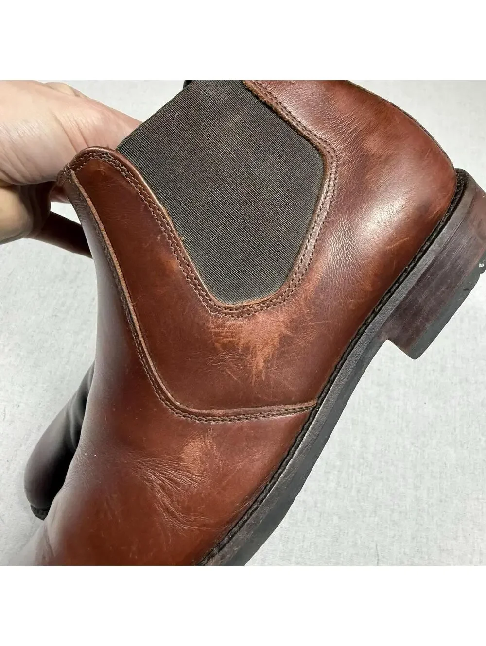 JOHNSTON & MURPHY‎ Chelsea Boots Men Sz 8M Brown Leather Comfort Chukka Shoes